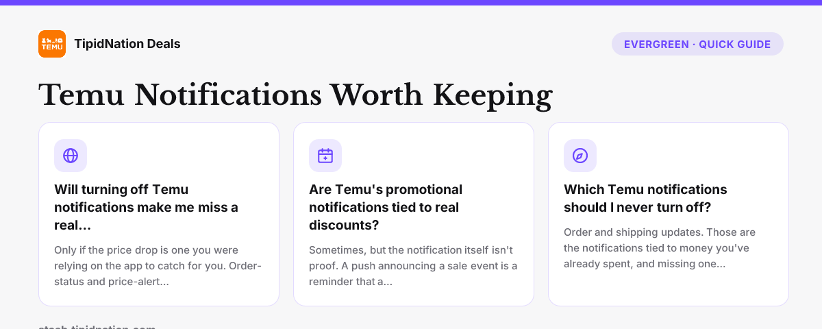 Temu App Notifications: Which Ones Are Actually Worth Keeping On — quick-answer infographic