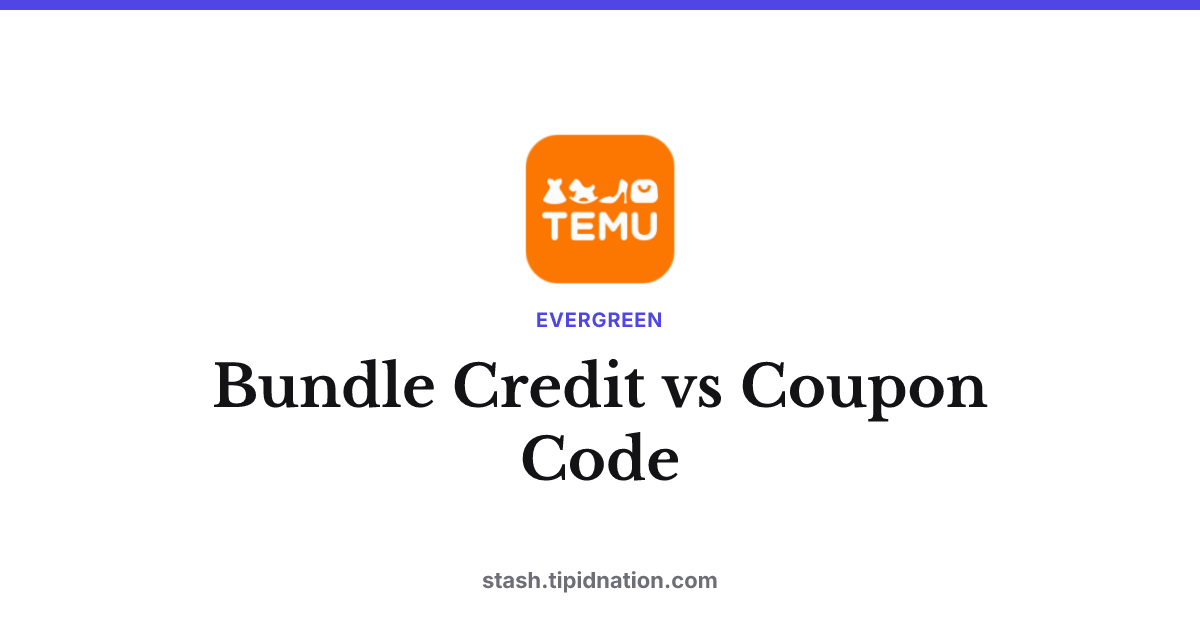 Bundle Credit vs Coupon Code