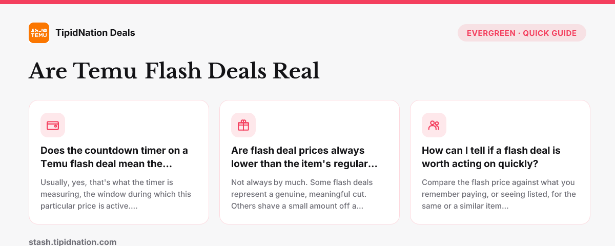 Temu Flash Deals: Are They a Real Discount or Just a Countdown — quick-answer infographic