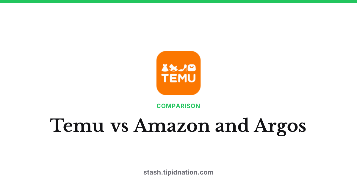 Temu vs Amazon and Argos