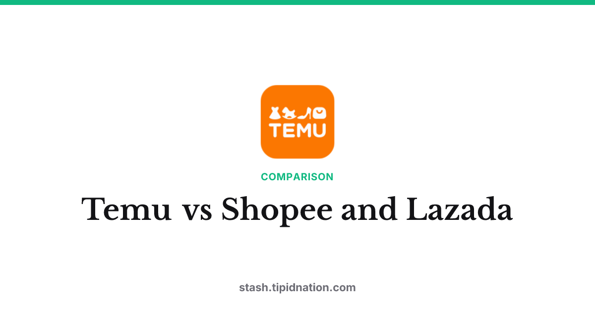 Temu vs Shopee and Lazada