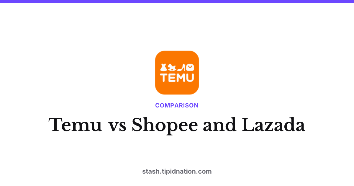 Temu vs Shopee and Lazada
