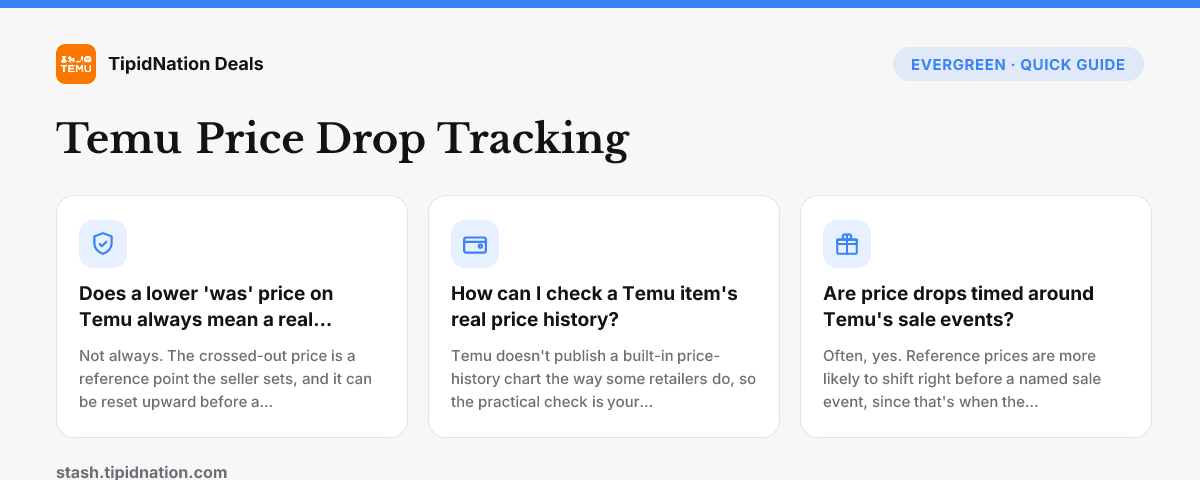 Temu Price Drop Tracking: How to Tell a Real Discount From a Reset — quick-answer infographic