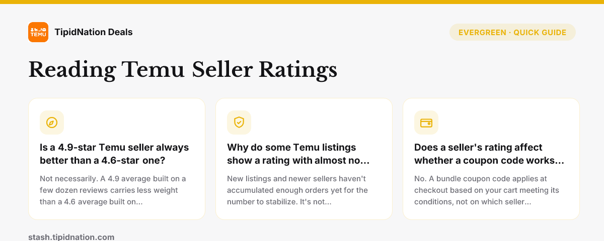 Temu Seller Ratings: How to Read Them Before You Buy — quick-answer infographic