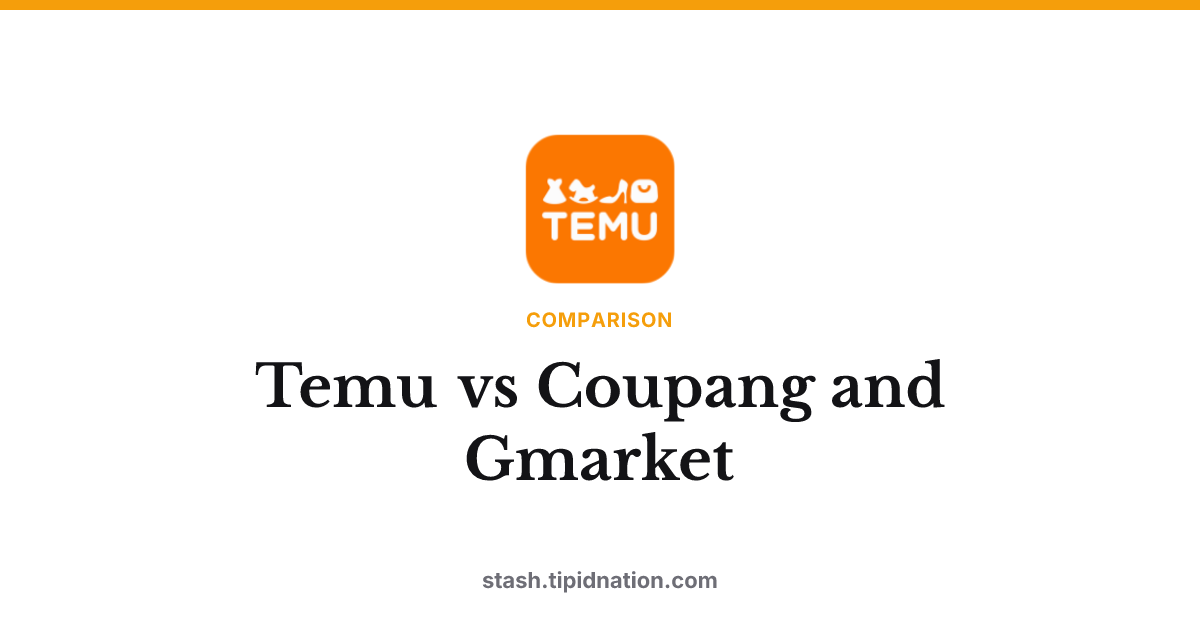 Temu vs Coupang and Gmarket