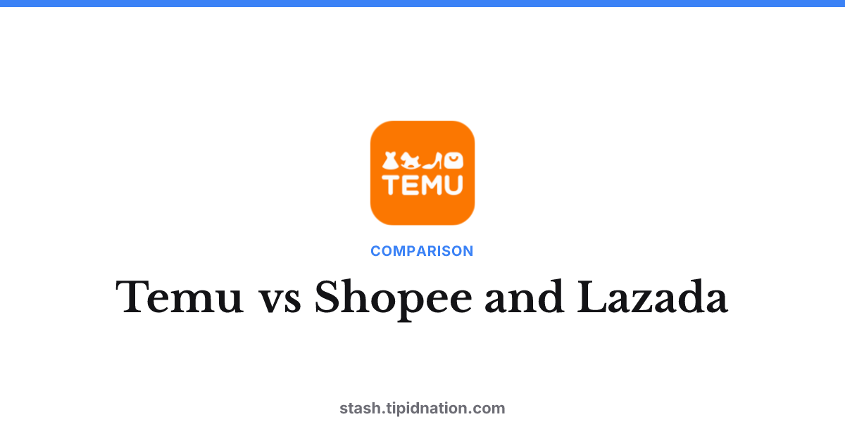 Temu vs Shopee and Lazada
