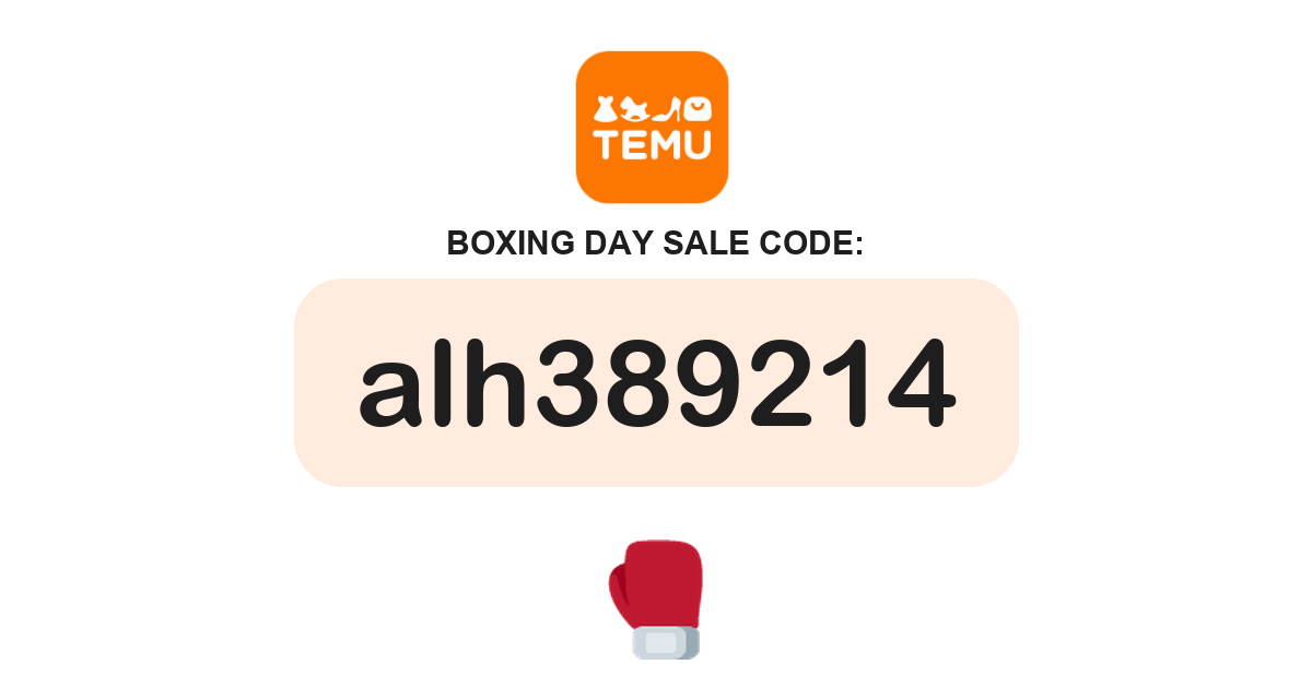 Temu Boxing Day Sale Coupon Code, bundle deal, recently verified