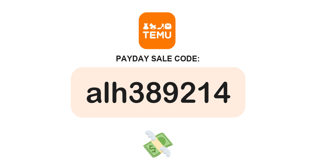 Temu Payday Sale Coupon Code, bundle deal, recently verified