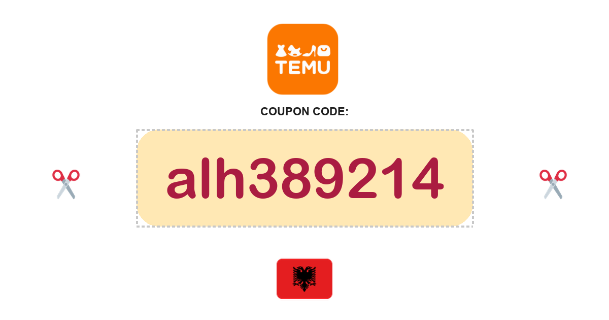 Temu Albania coupon code, 3,200 L bundle, recently verified