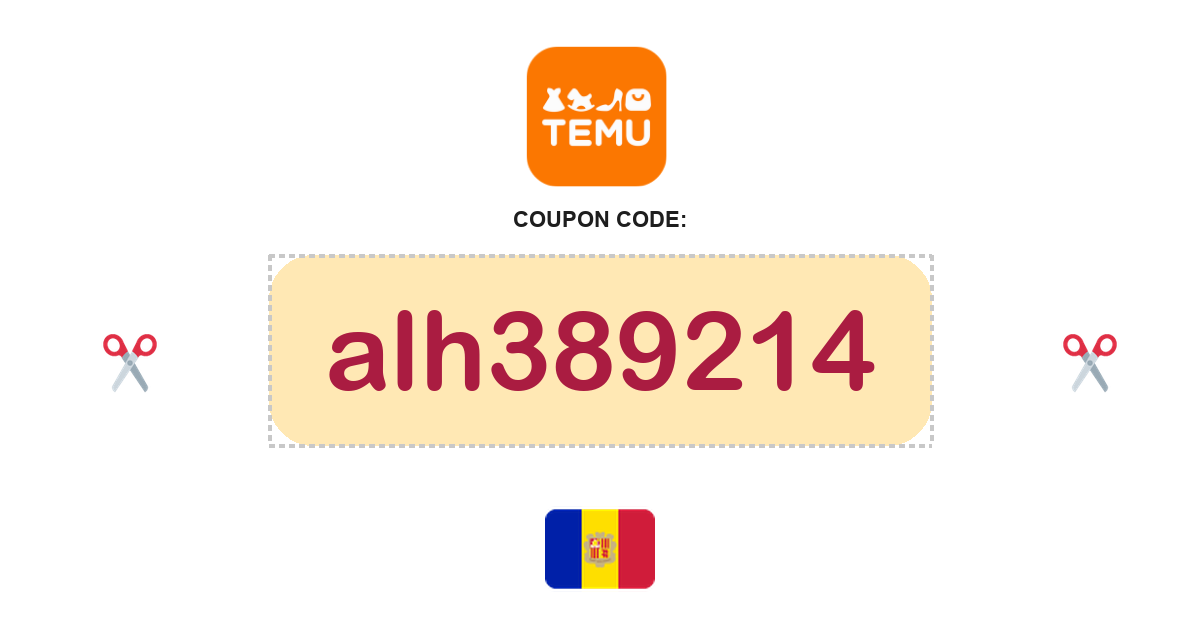 Temu Andorra coupon code, €100 bundle, recently verified