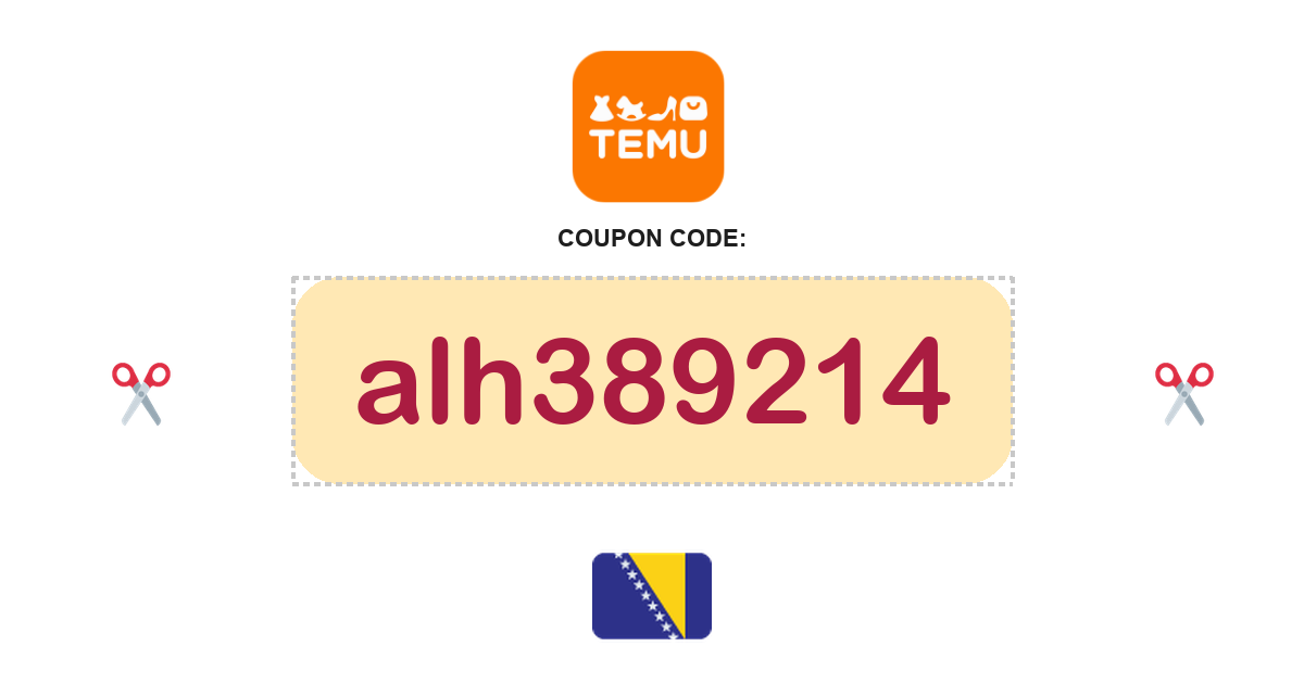 Temu Bosnia and Herzegovina coupon code, BAM195 bundle, recently verified