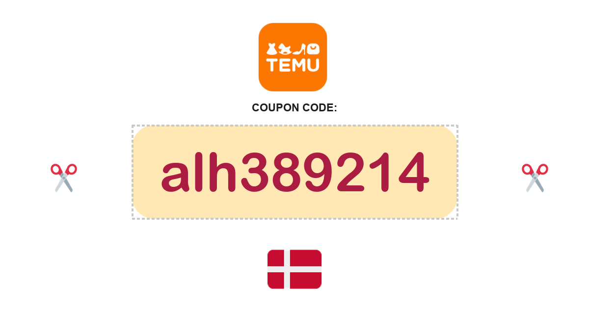 Temu Denmark coupon code, 700 kr bundle, recently verified