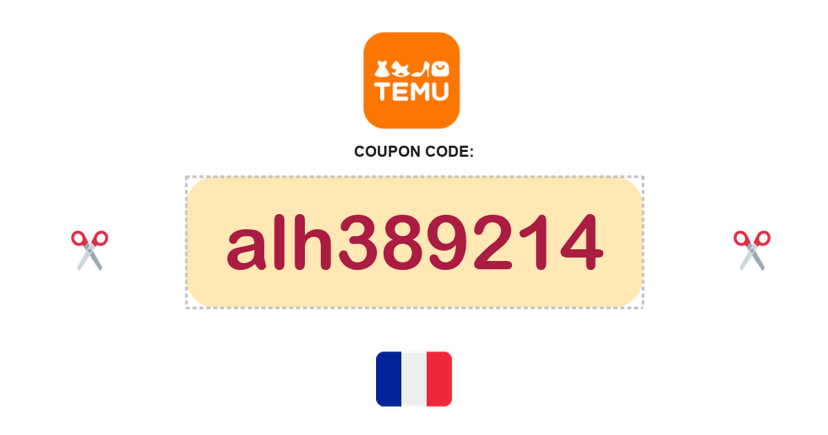 Temu France coupon code, €100 bundle, recently verified
