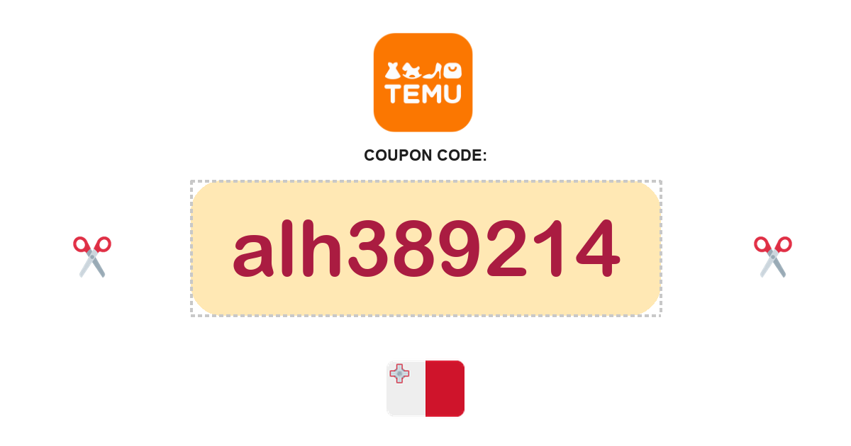 Temu Malta coupon code, €100 bundle, recently verified