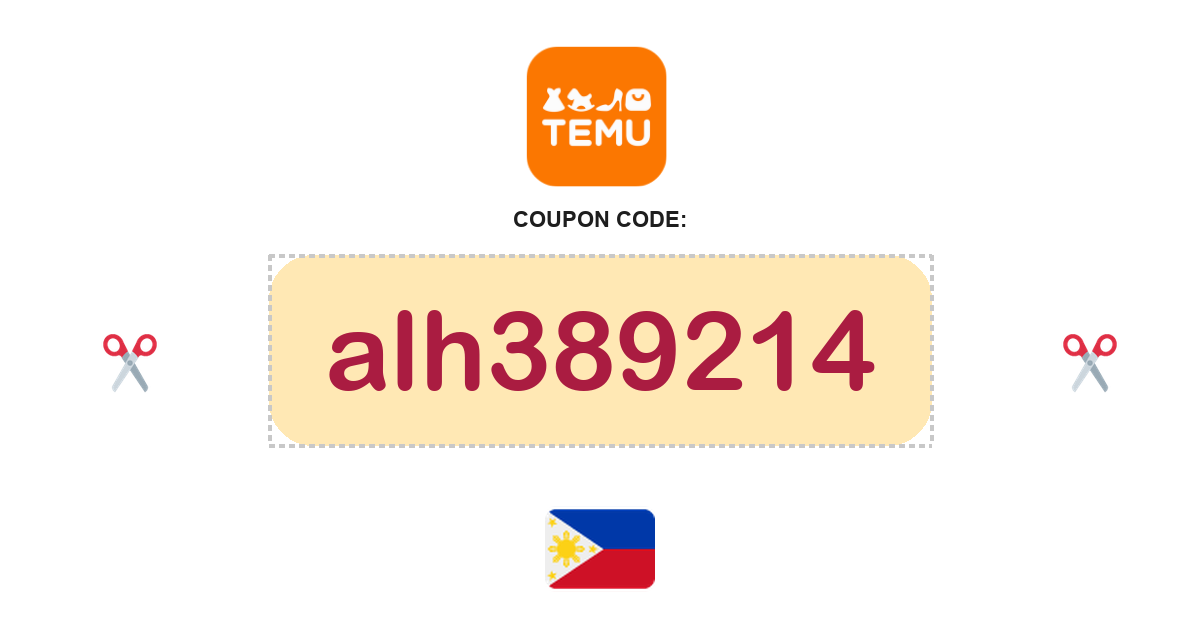 Temu Philippines coupon code, PHP2,800 bundle, recently verified