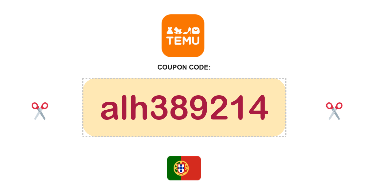Temu Portugal coupon code, €100 bundle, recently verified