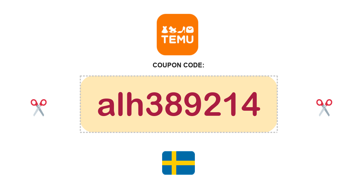 Temu Sweden coupon code, 1,000 kr bundle, recently verified